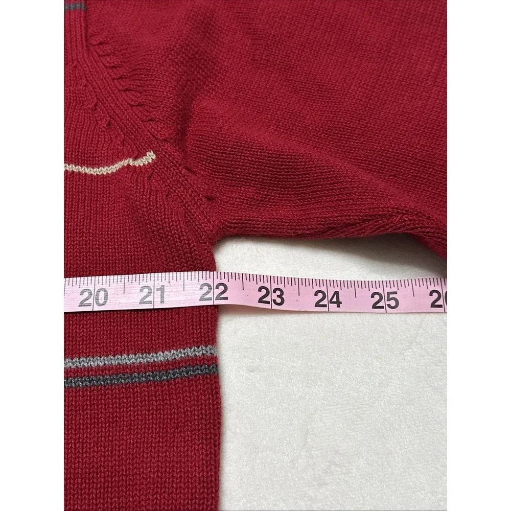 Oscar De La Renta Men's Large Red Plaid‎ Long Sleeve Pullover Sweater